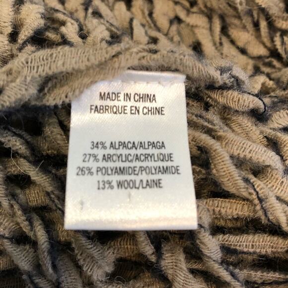 Helmut Lang tattered tape taupe asymmetrical alpaca wool blend sweater Medium - Picture 10 of 16